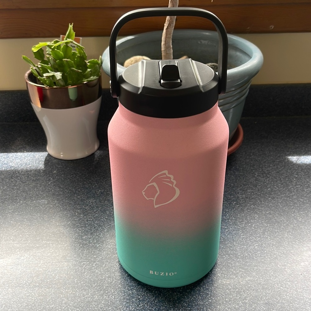 BUZIO Stainless Steel 64oz Bottle - Bubble Gum
